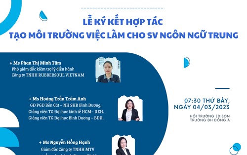 Lễ ký kết hợp tác tạo môi trường việc làm cho Sinh viên ngành Ngôn ngữ Trung 
